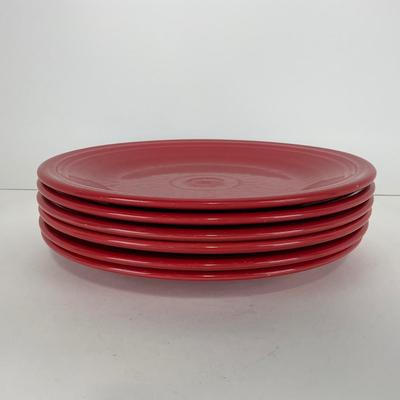 -44- DISHES | Fiesta Homer Laughlin | Six Red Large Plates