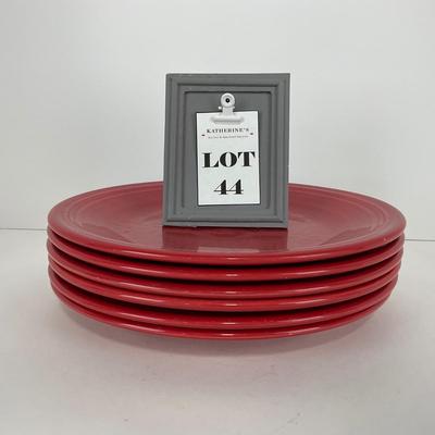 -44- DISHES | Fiesta Homer Laughlin | Six Red Large Plates