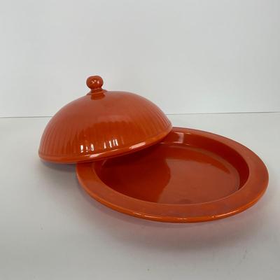 -49- DISHES | Orange Round Covered Casserole