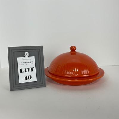 -49- DISHES | Orange Round Covered Casserole