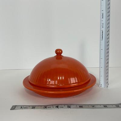 -49- DISHES | Orange Round Covered Casserole