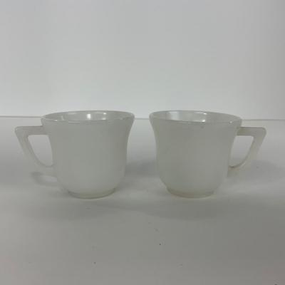 -50- DISHES | White Milk Glass Childrenâ€™s Cup & Saucer