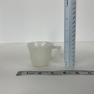 -50- DISHES | White Milk Glass Childrenâ€™s Cup & Saucer