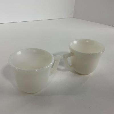 -50- DISHES | White Milk Glass Childrenâ€™s Cup & Saucer