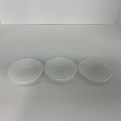 -50- DISHES | White Milk Glass Childrenâ€™s Cup & Saucer
