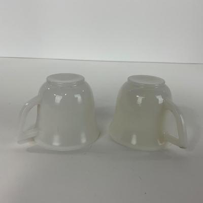 -50- DISHES | White Milk Glass Childrenâ€™s Cup & Saucer
