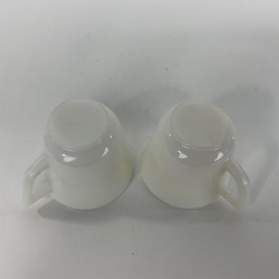 -50- DISHES | White Milk Glass Childrenâ€™s Cup & Saucer