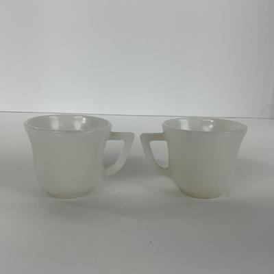 -50- DISHES | White Milk Glass Childrenâ€™s Cup & Saucer