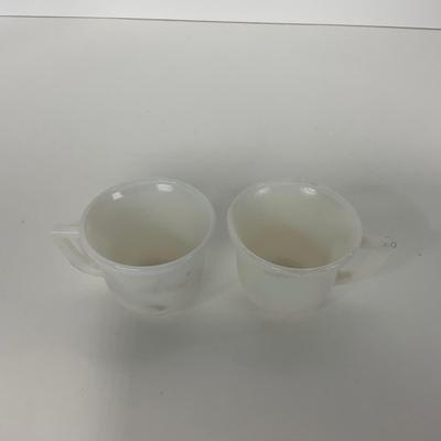 -50- DISHES | White Milk Glass Childrenâ€™s Cup & Saucer