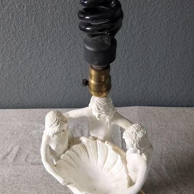 Antique Chalkware Mermaid Lamp