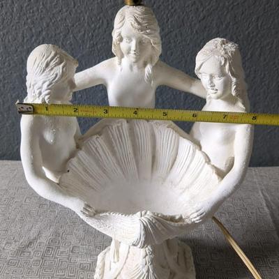 Antique Chalkware Mermaid Lamp