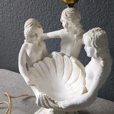 Antique Chalkware Mermaid Lamp