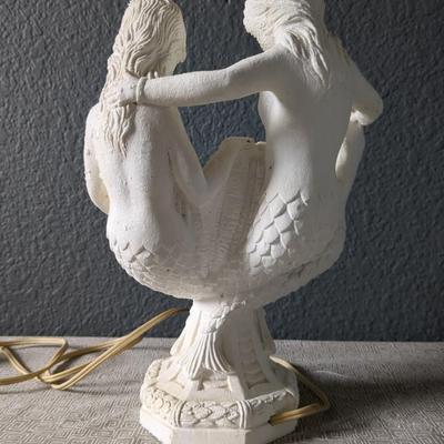 Antique Chalkware Mermaid Lamp