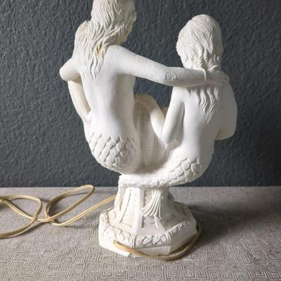 Antique Chalkware Mermaid Lamp