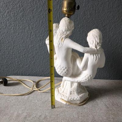 Antique Chalkware Mermaid Lamp