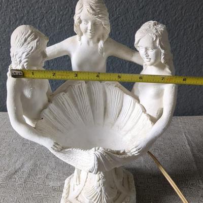 Antique Chalkware Mermaid Lamp