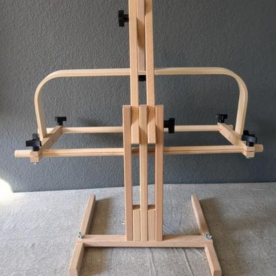 Wood Needlework Tabletop/Floor Hands-Free Stand with 4 Way Adjustable Frame