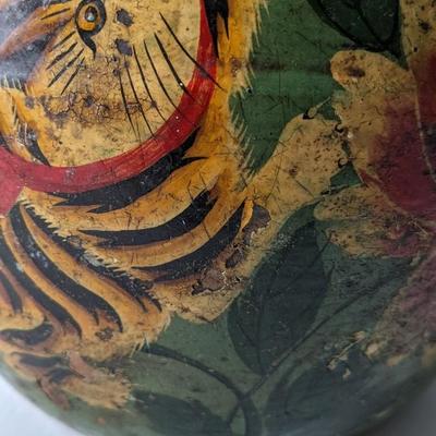 Asian Handpainted Clay Pot