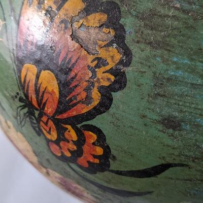 Asian Handpainted Clay Pot