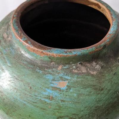 Asian Handpainted Clay Pot