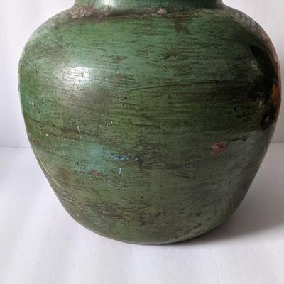 Asian Handpainted Clay Pot