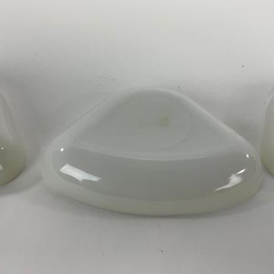 -52- GLASSWARE | Anchor Hocking Waterford Waffle | Green Depression Relish & Inserts Set