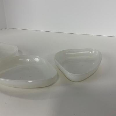 -52- GLASSWARE | Anchor Hocking Waterford Waffle | Green Depression Relish & Inserts Set