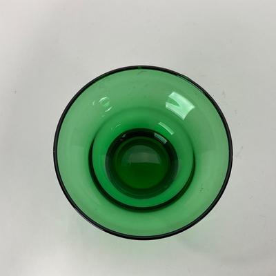 -52- GLASSWARE | Anchor Hocking Waterford Waffle | Green Depression Relish & Inserts Set