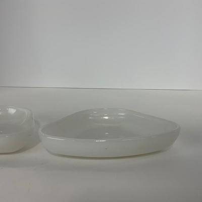 -52- GLASSWARE | Anchor Hocking Waterford Waffle | Green Depression Relish & Inserts Set