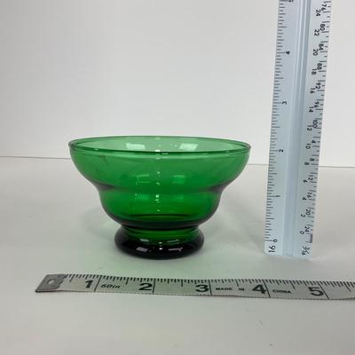 -52- GLASSWARE | Anchor Hocking Waterford Waffle | Green Depression Relish & Inserts Set