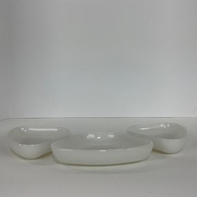 -52- GLASSWARE | Anchor Hocking Waterford Waffle | Green Depression Relish & Inserts Set
