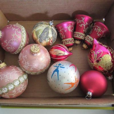 Lot of Older Nice Glass Christmas Ornaments, Krebs Balls and Bells, More