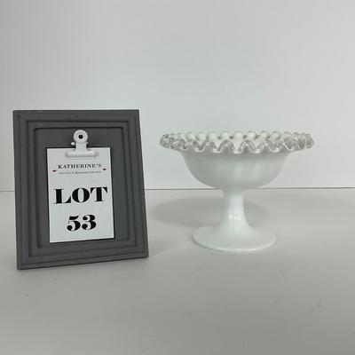 -53- GLASSWARE | Fenton Vintage SilverCrest Compote