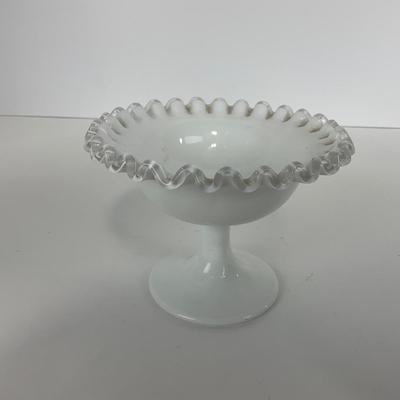 -53- GLASSWARE | Fenton Vintage SilverCrest Compote