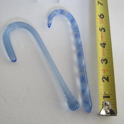 Beautiful Hand Blown Art Glass Candy Cane Christmas Ornaments