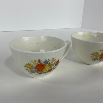 -55- GLASSWARE | Chinex Classic MacBeth Evans Bouquet | Tea Cups & Saucers