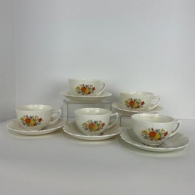 -55- GLASSWARE | Chinex Classic MacBeth Evans Bouquet | Tea Cups & Saucers