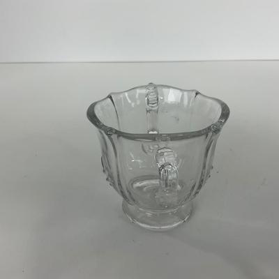 -57- GLASSWARE | Fostoria Glass Co.  Baroque | Creamer, Sugar, & Tray