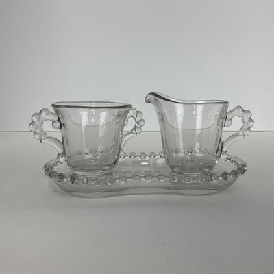 -58- GLASSWARE | Candlewick | Creamer, Sugar, & Tray