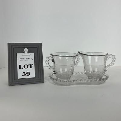 -59- GLASSWARE | Candlewick | Creamer, Sugar, & Tray