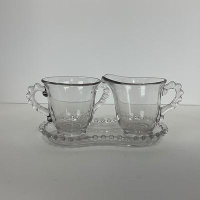 -59- GLASSWARE | Candlewick | Creamer, Sugar, & Tray