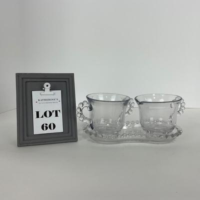 -60- GLASSWARE | Candlewick | Creamer, Sugar, & Tray