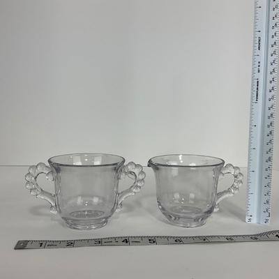 -60- GLASSWARE | Candlewick | Creamer, Sugar, & Tray