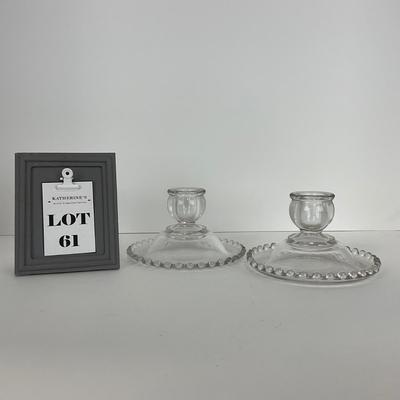 -61- GLASSWARE | Candlewick | Candlesticks