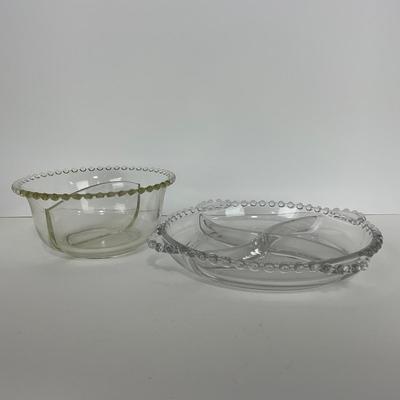 -62- GLASSWARE | Candlewick | Divided Bowl & Divided Dish