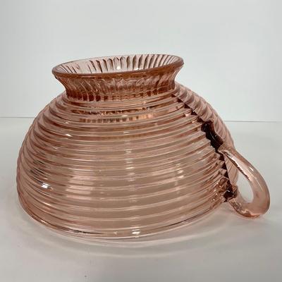 -63- GLASSWARE | Manhattan Glass Pink Depression | Large Fruit Bowl