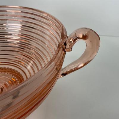 -63- GLASSWARE | Manhattan Glass Pink Depression | Large Fruit Bowl
