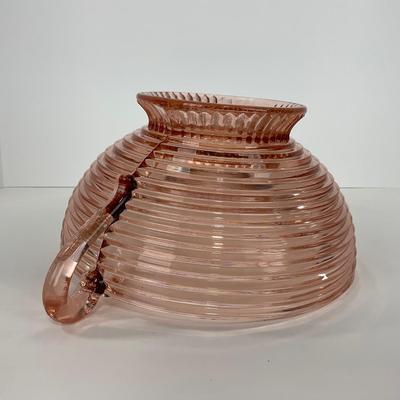 -63- GLASSWARE | Manhattan Glass Pink Depression | Large Fruit Bowl