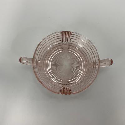-64- GLASSWARE | Anchor Hocking Pink | Two Handled Relish Bowls
