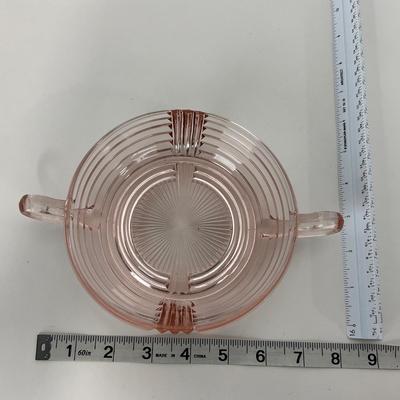 -64- GLASSWARE | Anchor Hocking Pink | Two Handled Relish Bowls